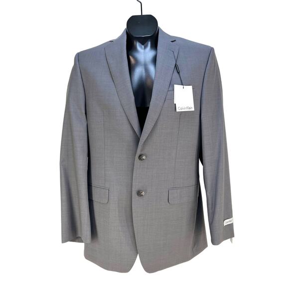 Calvin Klein Wool Gray Blazer Slim Fit Men - Picture 1 of 8